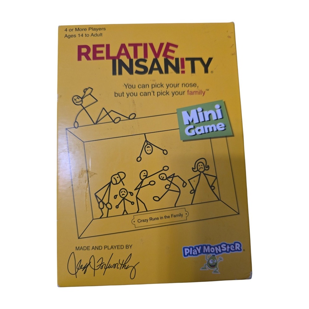 Relative Insanity Mini Game PlayMonster Jeff Foxworthy Party Card Game 7457